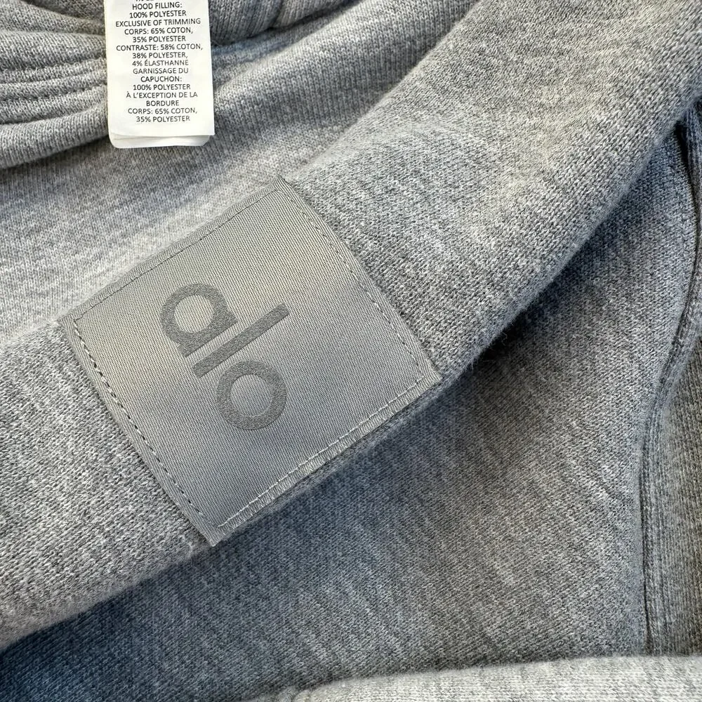 Alo Yoga Make Waves Hoodie Small Womens / XS Mens Athletic Heather Grey Tonal - Picture 6 of 16